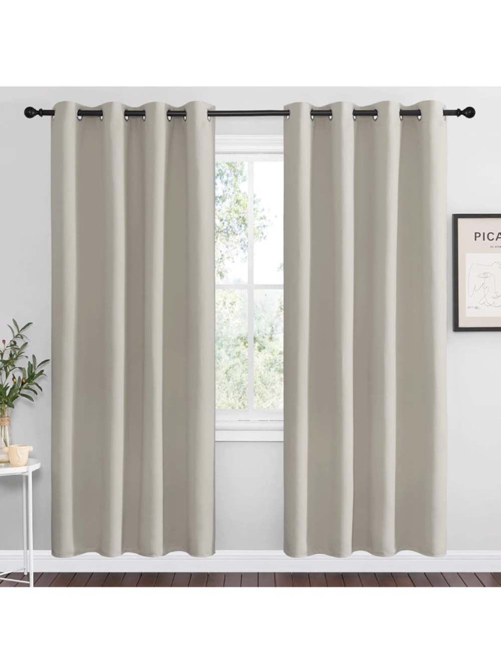Natural Beige Blackout Curtains 55" x78"